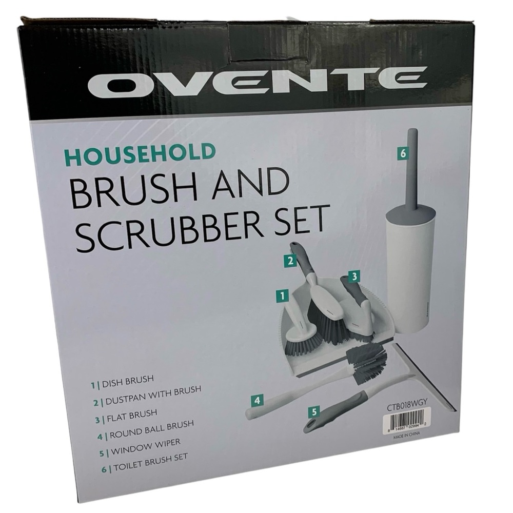 Ovente Household Cleaning Brush and Scrubber Set - Picture 3 of 4